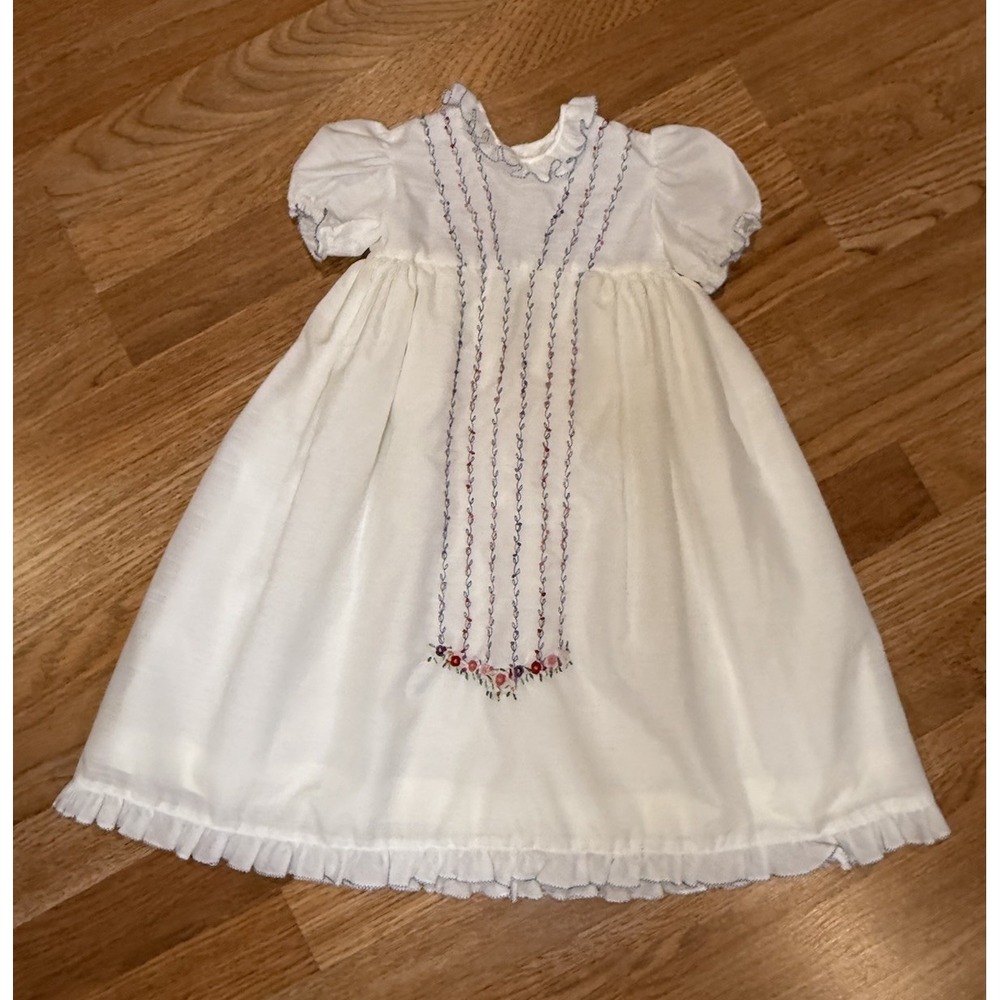 Vintage Cristina Embroidered Christening BAPTISM Bishop Dress 3-6M Argentina